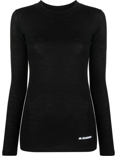 Jil Sander logo-print long-sleeve T-Shirt - Black - zdjęcie produktu nr 1
