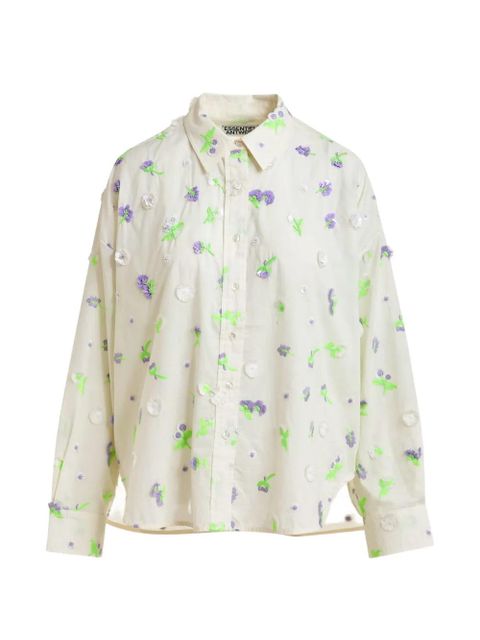 Essentiel Antwerp Jimena floral-embroidered shirt - White - zdjęcie produktu nr 1