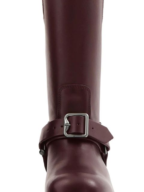 Burberry buckle-detail riding boots - Red - zdjęcie produktu nr 2