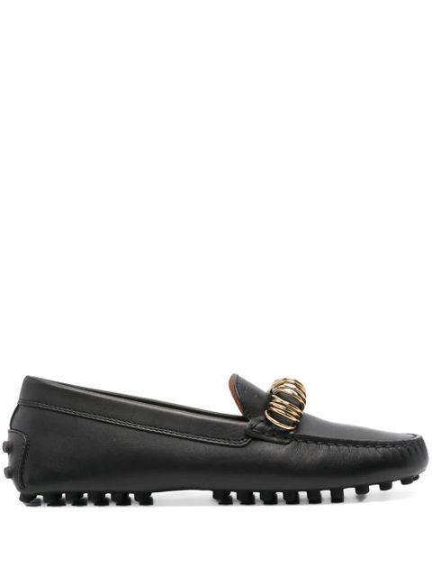 Tod's ring-embellished loafers - Black - zdjęcie produktu nr 1
