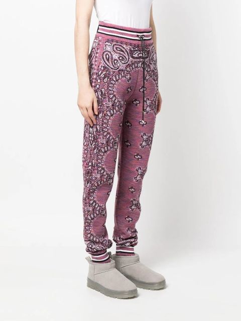 AMIRI bandana-pattern knitted track pants - Purple