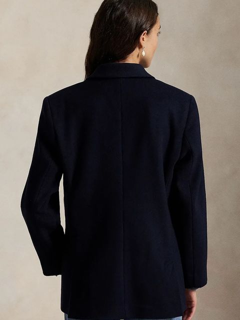 Polo Ralph Lauren marynarka wełniana kolor granatowy dwurzędowa gładka 211971388 - zdjęcie produktu nr 2