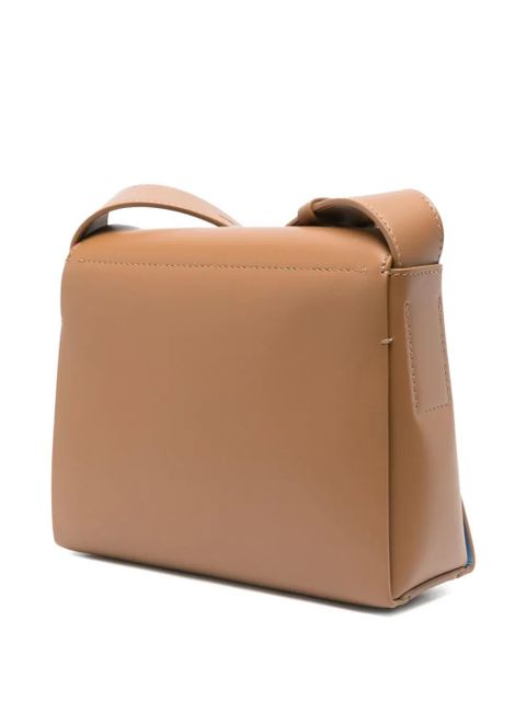 Jil Sander logo-print leather shoulder bag - Brown