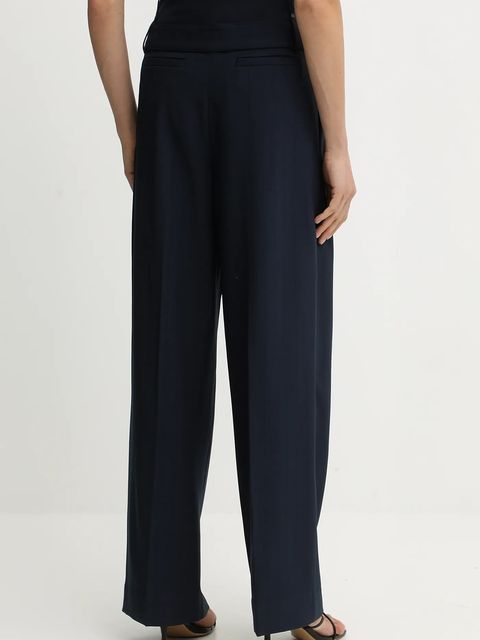 Stine Goya spodnie 0 damskie kolor granatowy szerokie high waist SG-AW25-P113-2435