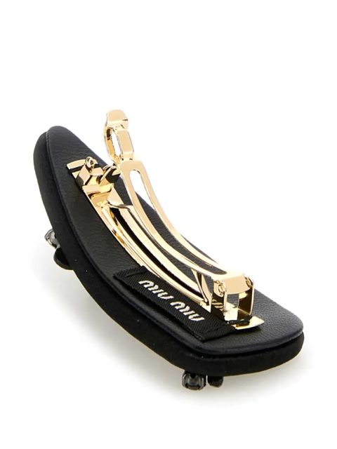 Miu Miu logo-lettering hair clip - Black - zdjęcie produktu nr 2