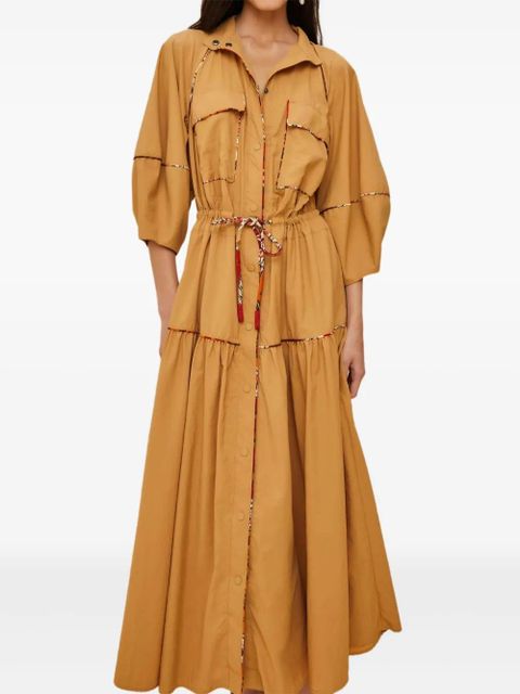 FARM Rio tiered drawstring midi dress - Brown - zdjęcie produktu nr 2