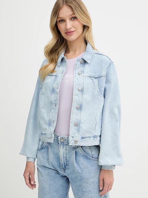 Pepe Jeans kurtka jeansowa kolor niebieski przejściowa oversize PL402607 - zdjęcie produktu nr 1