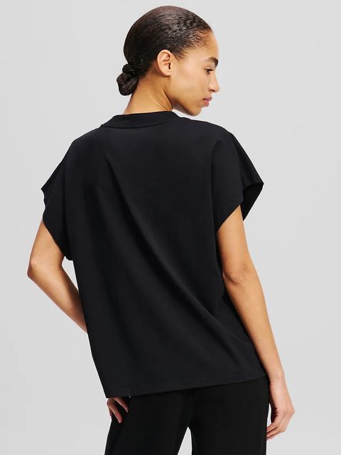 Karl Lagerfeld t-shirt bawełniany damski kolor czarny A2W17060 - zdjęcie produktu nr 2