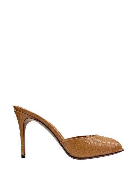 Paris Texas Vera crocodile-effect open-toe sandals - Brown - zdjęcie produktu nr 1