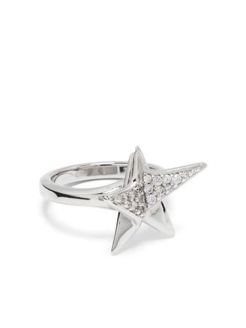 Ferragamo logo-engraved star-stud ring - Silver - zdjęcie produktu nr 1
