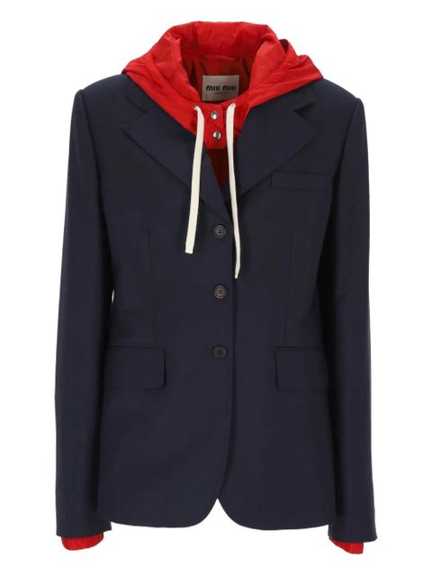 Miu Miu hooded wool blazer - Black - zdjęcie produktu nr 1