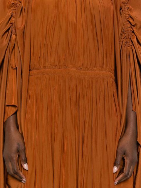 Lanvin ruched pleated dress - Brown
