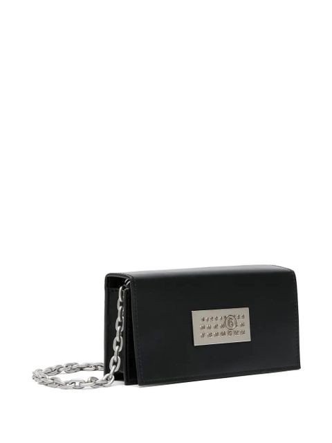 MM6 Maison Margiela numbers-motif leather shoulder bag - Black