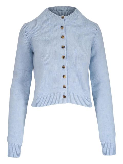 KHAITE Everheart button-front cashmere cardigan - Blue - zdjęcie produktu nr 1