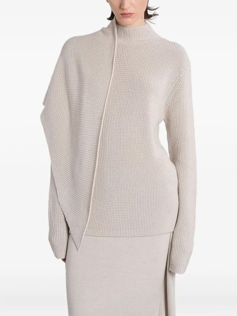 ENTIRE STUDIOS asymmetric ribbed knit sweater - Neutrals - zdjęcie produktu nr 1