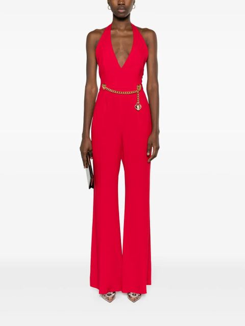 Moschino padlock-detail halterneck jupsuit - Red - zdjęcie produktu nr 2