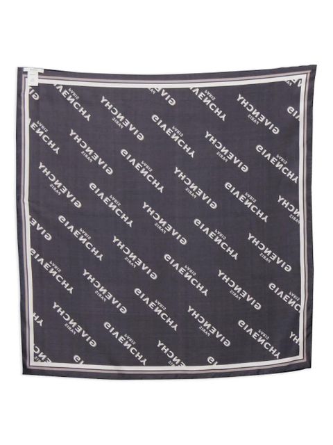 Givenchy logo-pattern silk scarf - Black