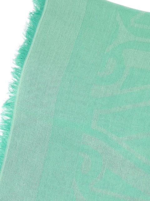 Max Mara jacquard fringed-trim scarf - Green - zdjęcie produktu nr 2
