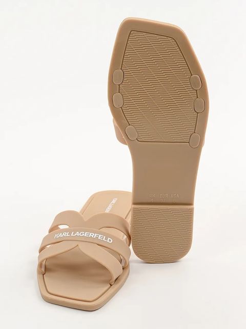 Karl Lagerfeld klapki JELLY IV damskie kolor beżowy KL80025
