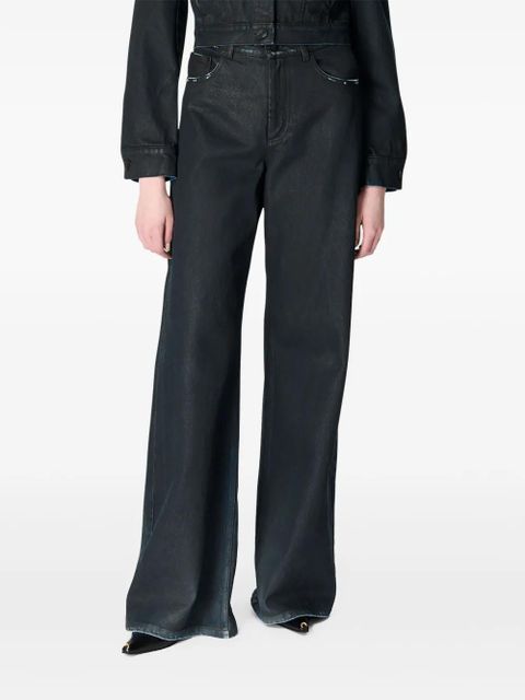 Marine Serre Moon waxed jeans - Black - zdjęcie produktu nr 1