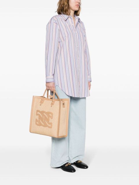 Casadei Beaurivage raffia tote bag - Brown