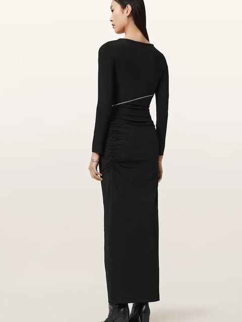 AllSaints sukienka kolor czarny maxi dopasowana W210DD - zdjęcie produktu nr 2