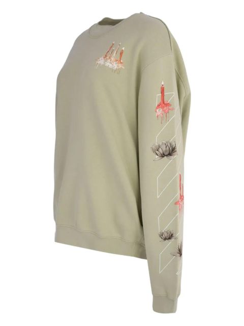 Off-White Candles Arrow crew-neck sweatshirt - Green