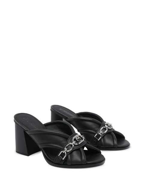 PINKO chain-detail round-toe leather pumps - Black - zdjęcie produktu nr 2