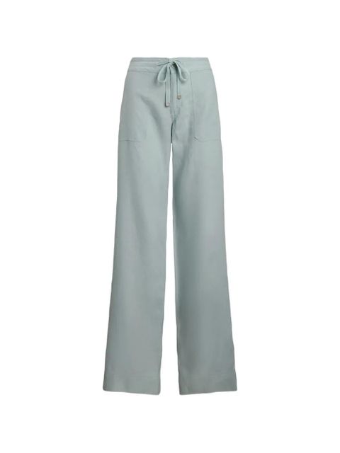 Lauren Ralph Lauren drawstring-waist linen trousers - Blue - zdjęcie produktu nr 1