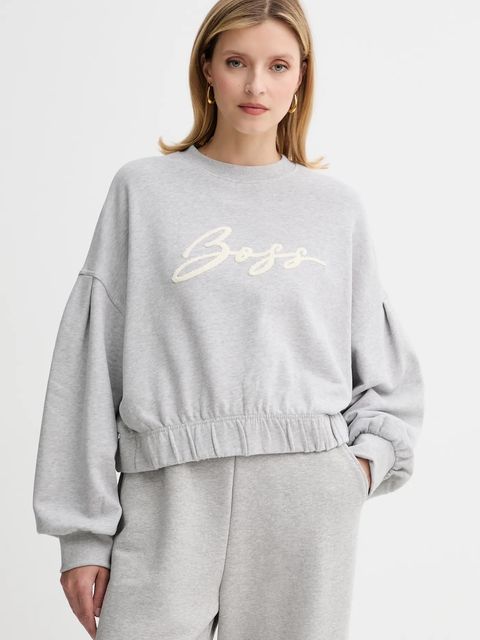 BOSS Orange bluza bawełniana damska kolor szary melanżowa 50547796 - zdjęcie produktu nr 1