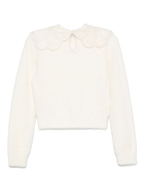 ROTATE BIRGER CHRISTENSEN lace-collar knit sweater - White - zdjęcie produktu nr 2