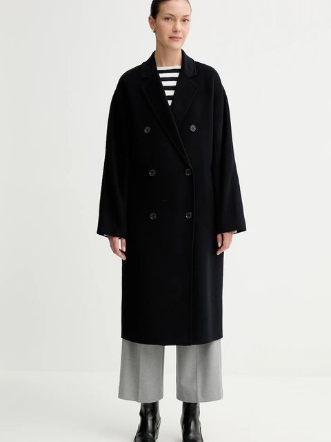 Marc O'Polo płaszcz z wełną kolor granatowy 508005171127 - zdjęcie produktu nr 1