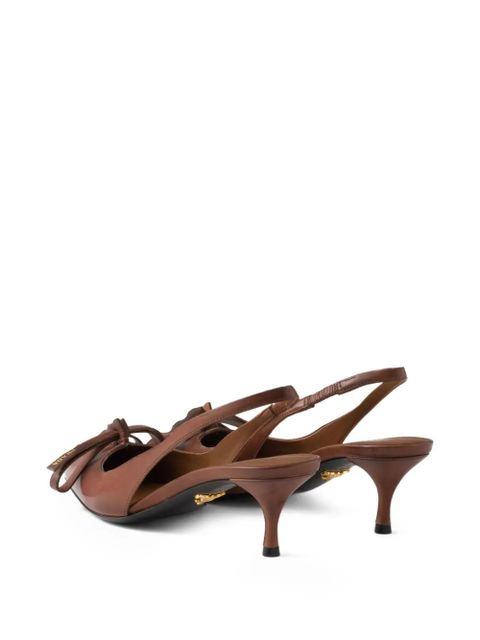 Prada bow slingback pumps - Brown