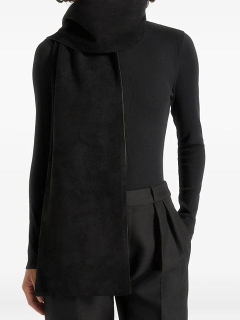 Manière De Voir Melia reversible Eiffel-patch scarf - Black