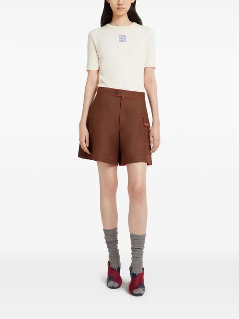 Marni logo-patch shorts - Brown - zdjęcie produktu nr 2