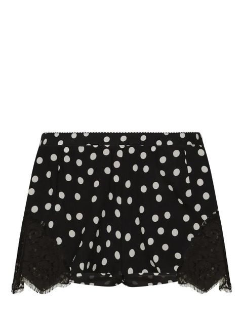 Dolce & Gabbana polka-dot silk-blend shorts - Black - zdjęcie produktu nr 1