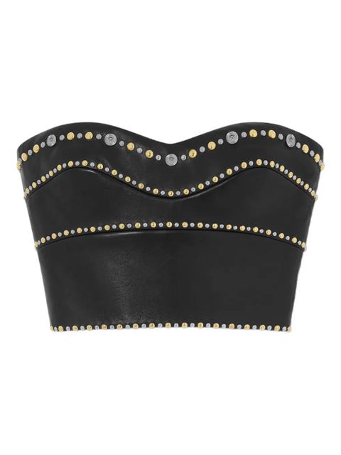 Versace studded leather top - Black