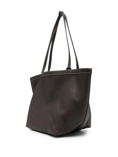 The Row contrast-stitching tote bag - Brown