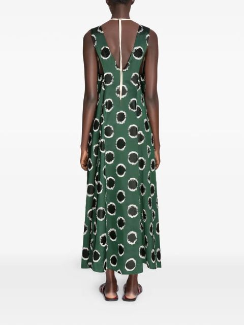 DRIES VAN NOTEN Fil Coupé silk maxi dress - Green