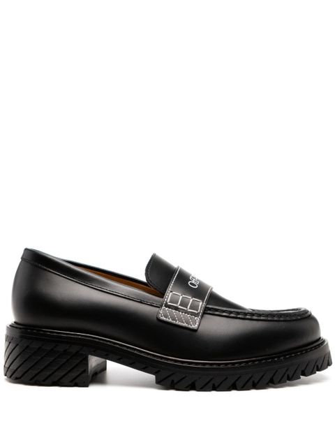 Off-White Military logo-print leather loafers - Black - zdjęcie produktu nr 1