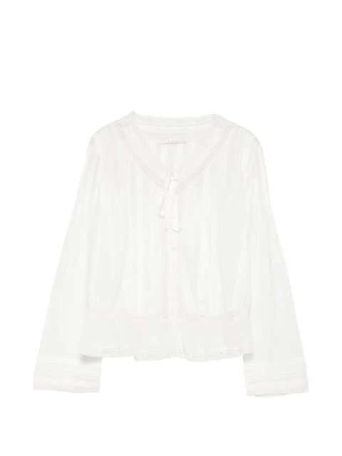 DÔEN Hillock lace-detail blouse - White - zdjęcie produktu nr 1