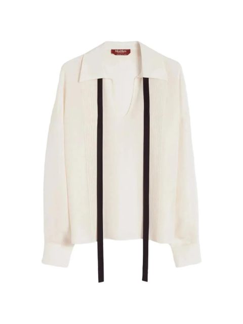 Max Mara Colono bow-collar shirt - Neutrals - zdjęcie produktu nr 1