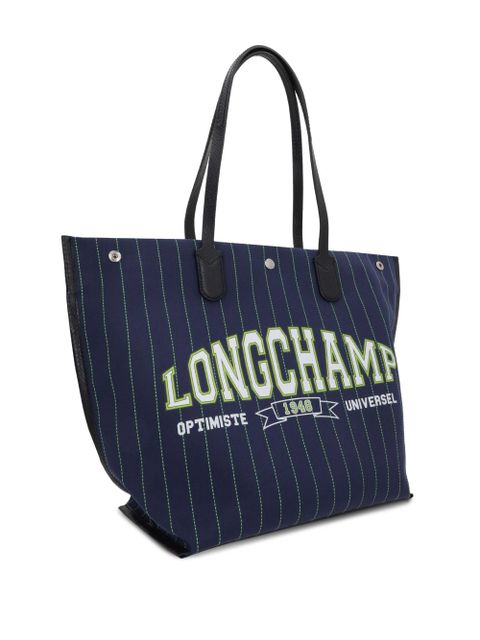 Longchamp logo-print shopper bag - Blue