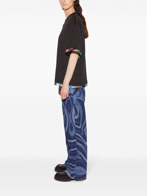 PUCCI abstract-print trim T-shirt - Black