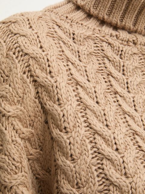 Answear.LAB sweter damski kolor beżowy ciepły z golfem