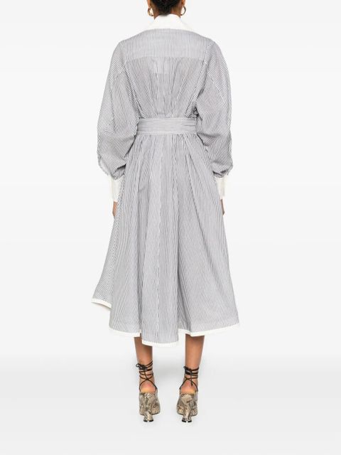 ZIMMERMANN striped belted shirt dress - Neutrals
