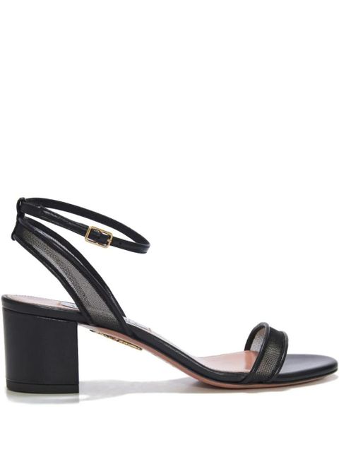 Aquazzura 50mm Minimalist mesh-panel block-heel sandals - Black - zdjęcie produktu nr 1