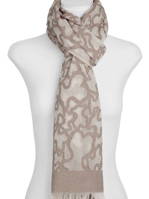 Tous szal Kaos Devore damski kolor beżowy wzorzysta 2000786347