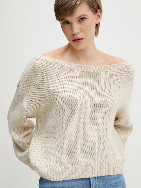 Hollister Co. sweter damski kolor beżowy KI350-5072