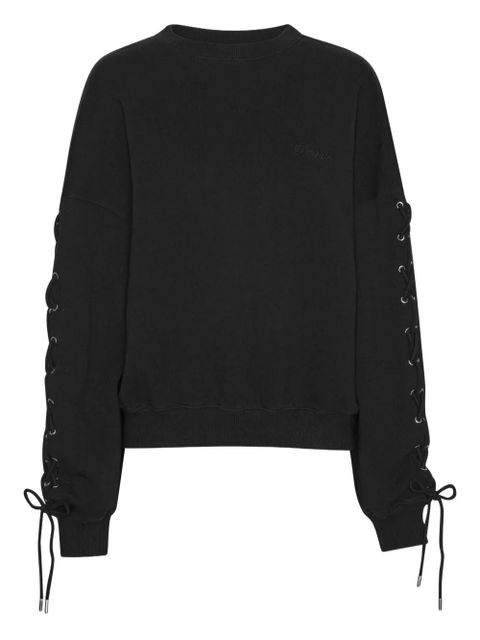 ROTATE BIRGER CHRISTENSEN lace-up sleeve sweatshirt - Black